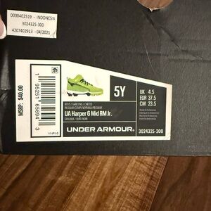 Under Armour Boys' Lime Green UA Harper 6 Mid RM Jr. Shoes